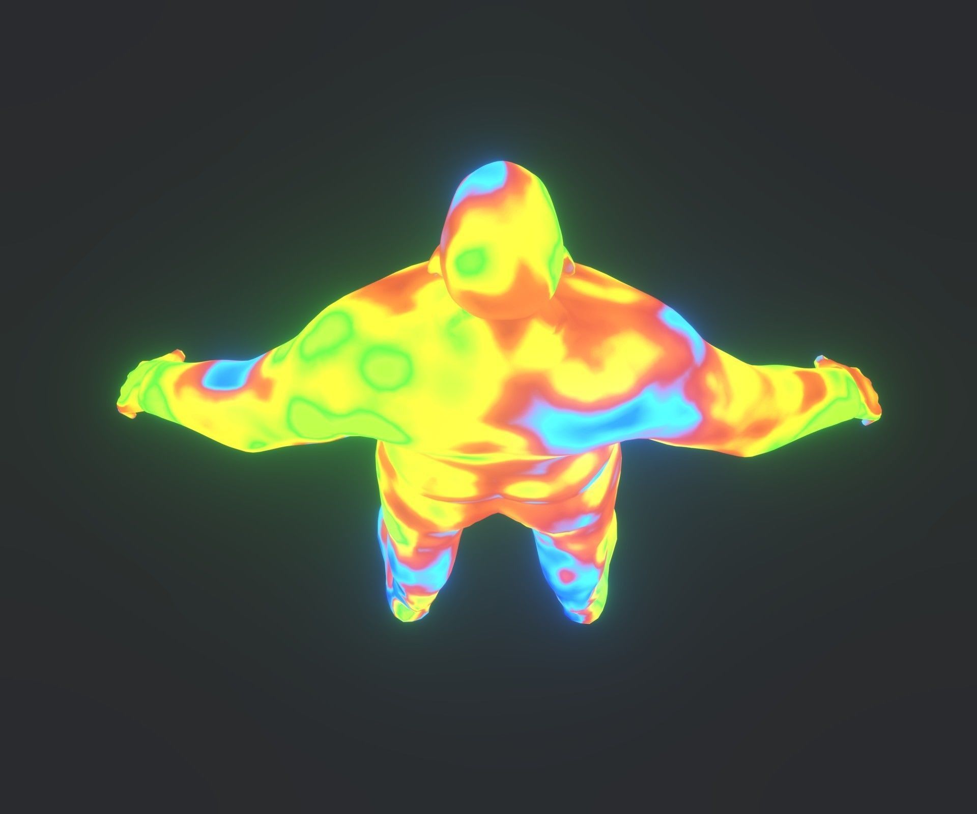 Human Thermal Image Heatmap Male 3D Model Low-poly 3D model_13