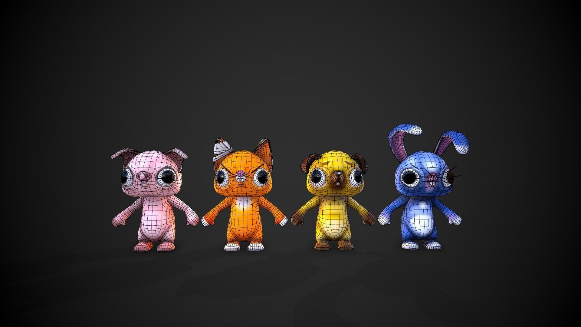 Stylized Animal Characters Low-poly 3D model_2