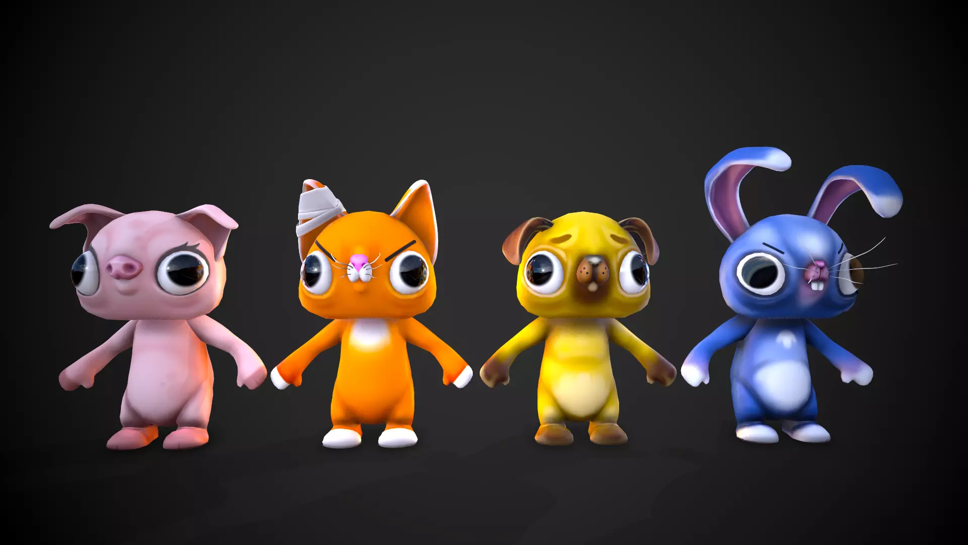 Stylized Animal Characters Low-poly 3D model_0