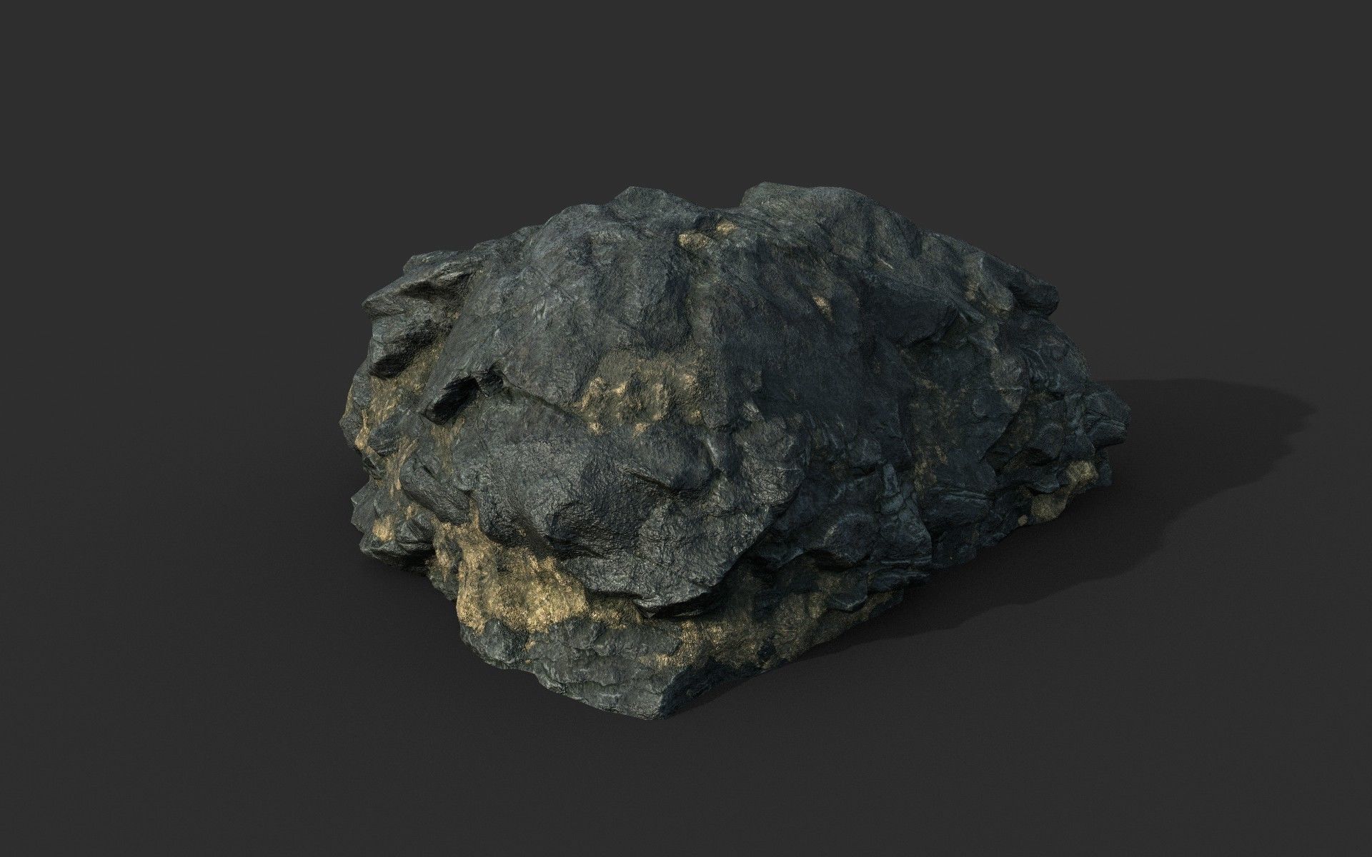 Low poly Black Beach Rock Collection 2 210210 Low-poly 3D model_24