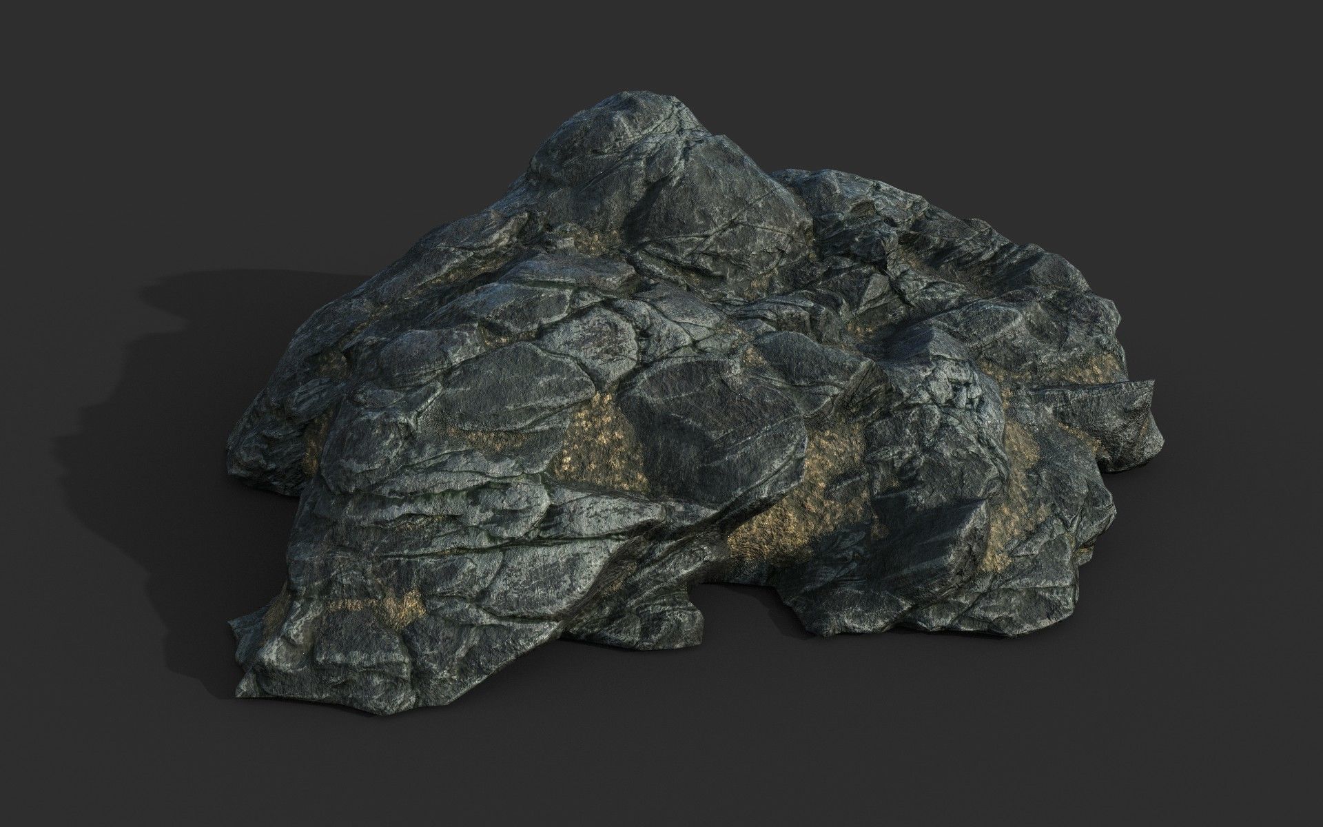 Low poly Black Beach Rock Collection 2 210210 Low-poly 3D model_29