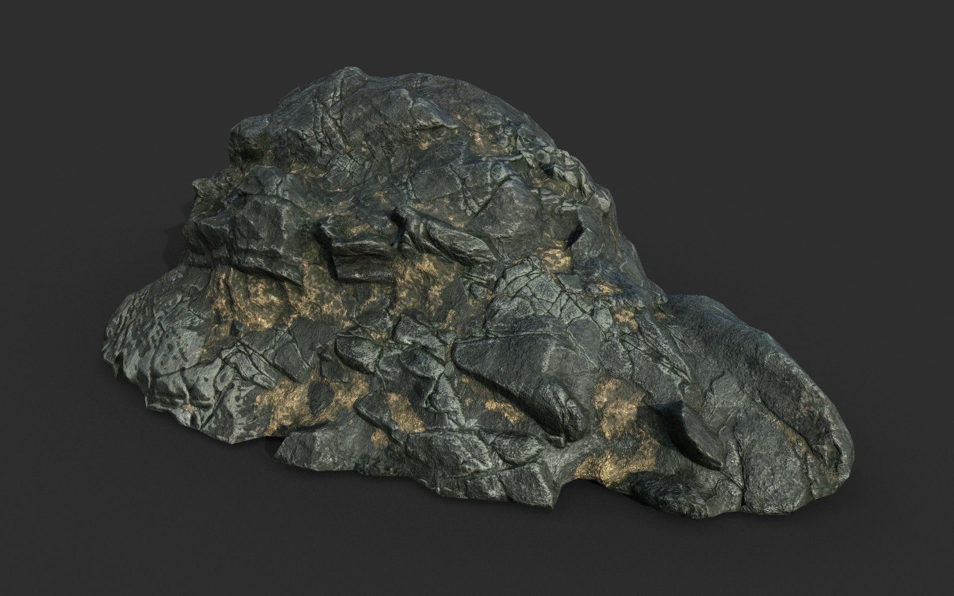 Low poly Black Beach Rock Collection 2 210210 Low-poly 3D model_17