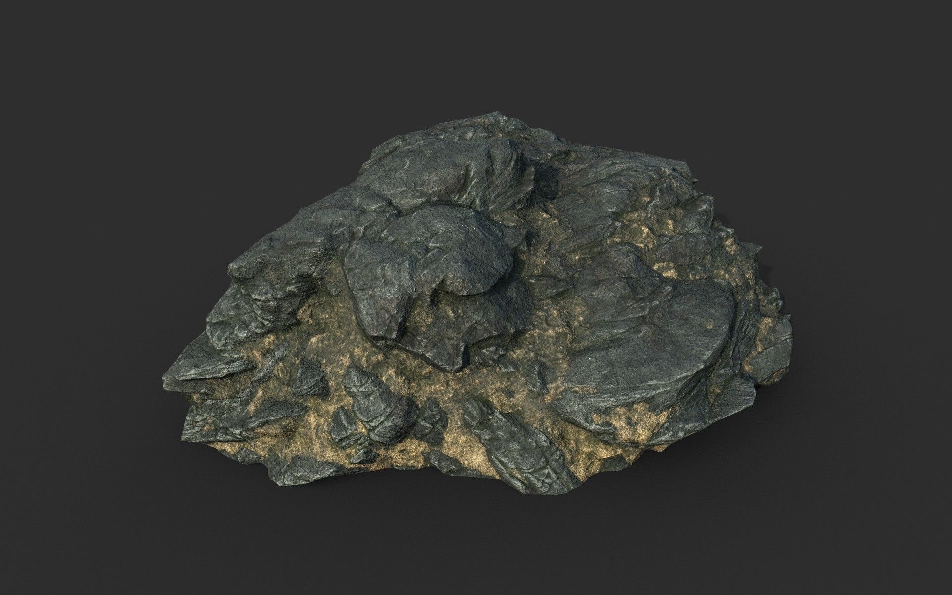 Low poly Black Beach Rock Collection 2 210210 Low-poly 3D model_22