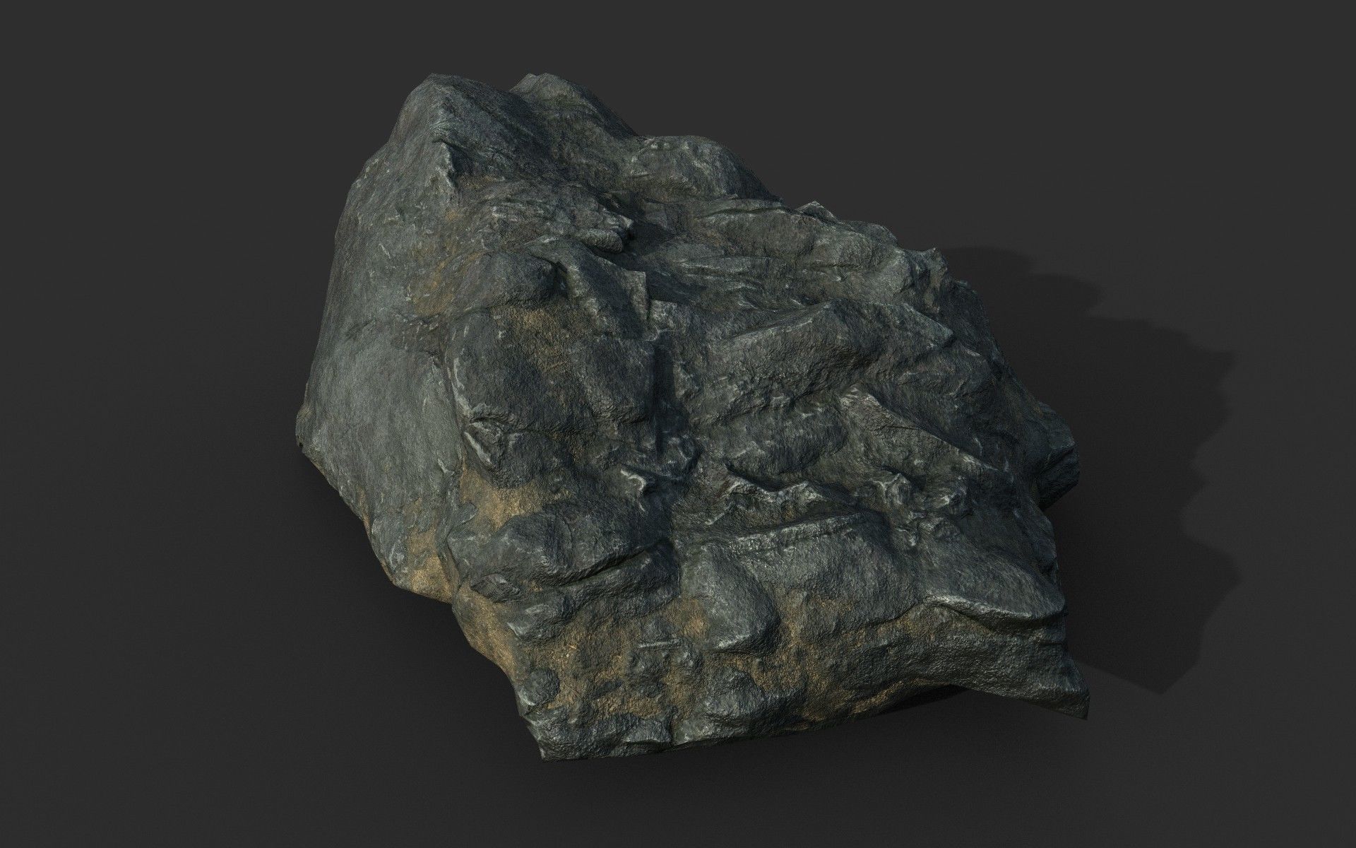 Low poly Black Beach Rock Collection 2 210210 Low-poly 3D model_4