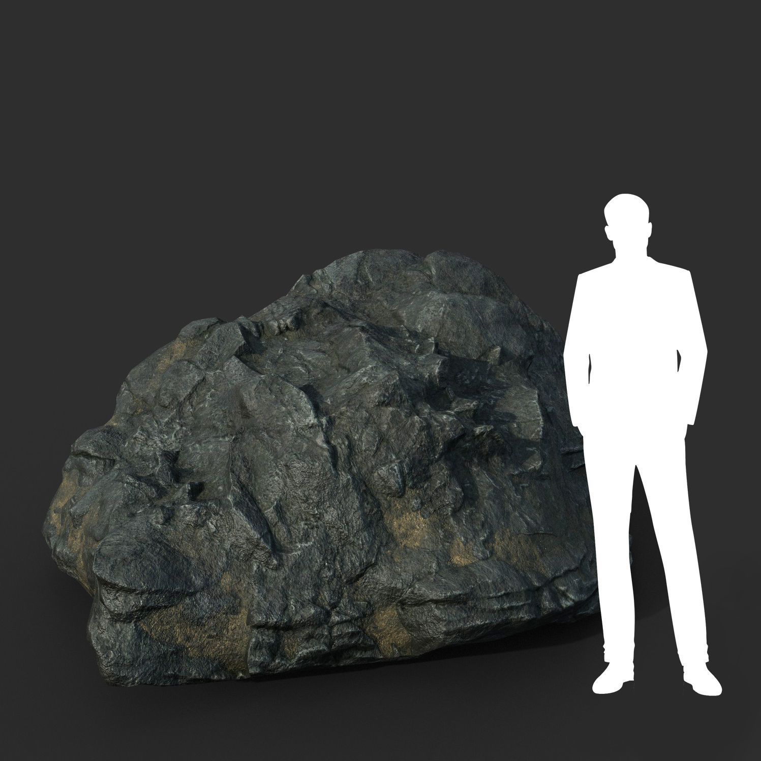 Low poly Black Beach Rock Collection 2 210210 Low-poly 3D model_1