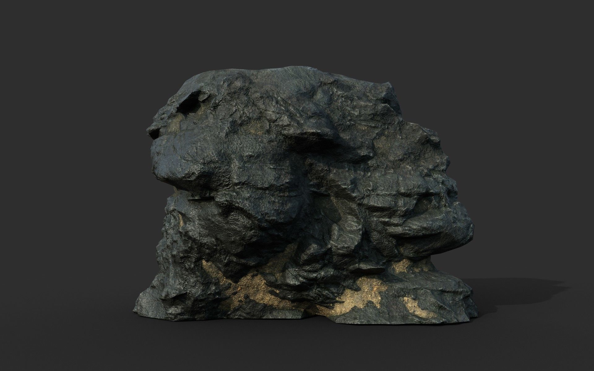 Low poly Black Beach Rock Collection 2 210210 Low-poly 3D model_44