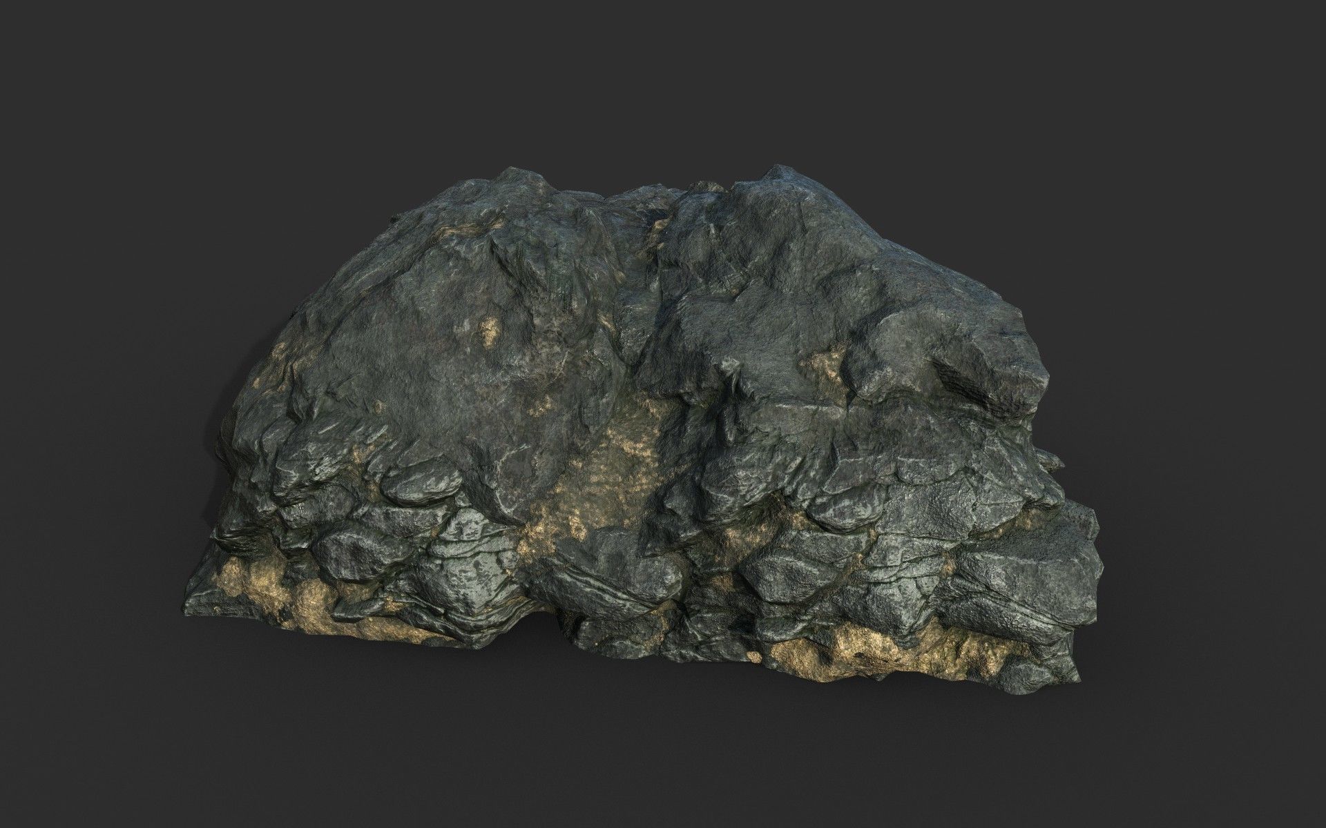 Low poly Black Beach Rock Collection 2 210210 Low-poly 3D model_23