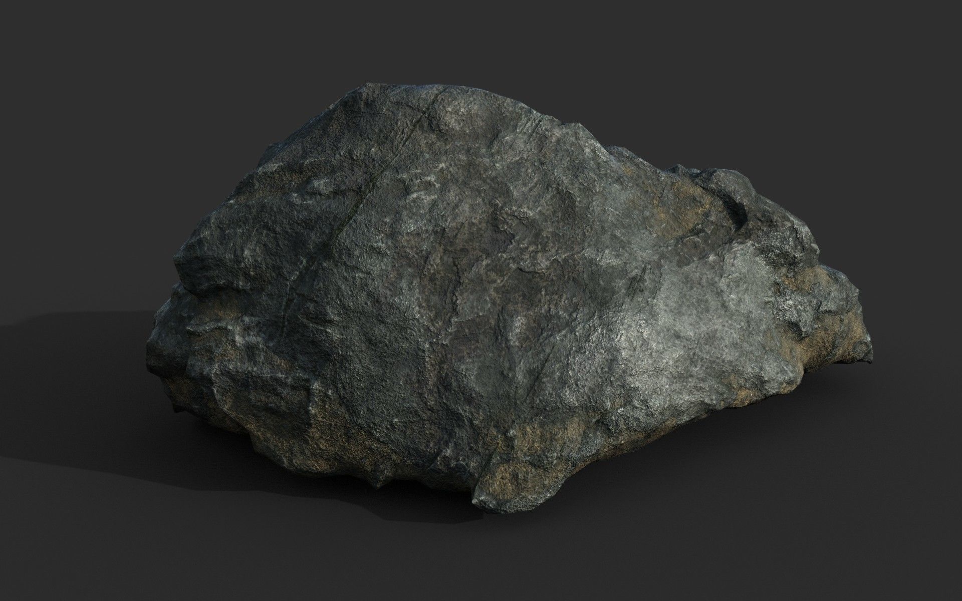 Low poly Black Beach Rock Collection 2 210210 Low-poly 3D model_3