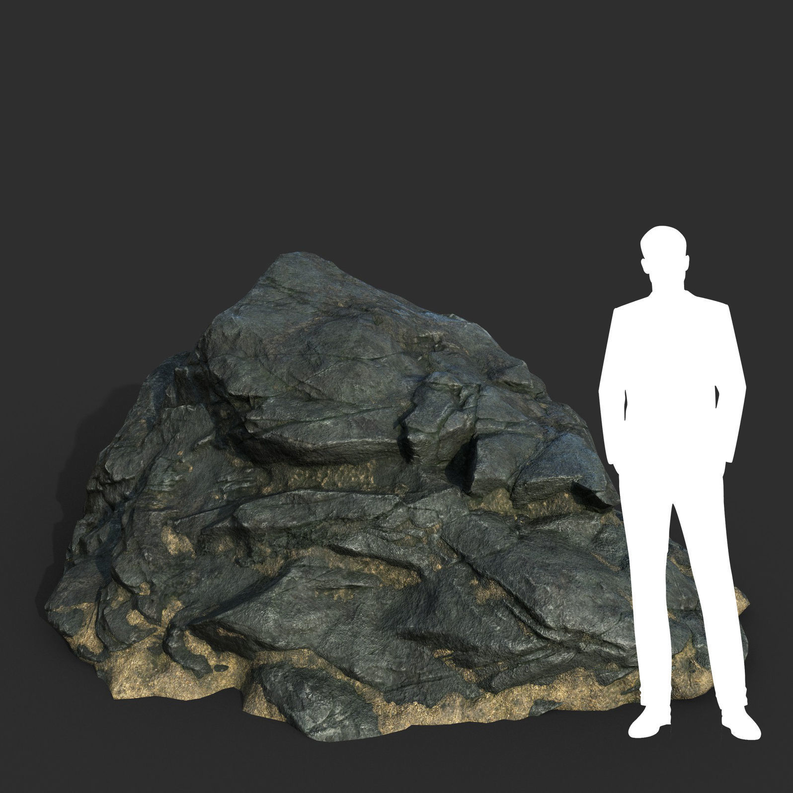 Low poly Black Beach Rock Collection 2 210210 Low-poly 3D model_6