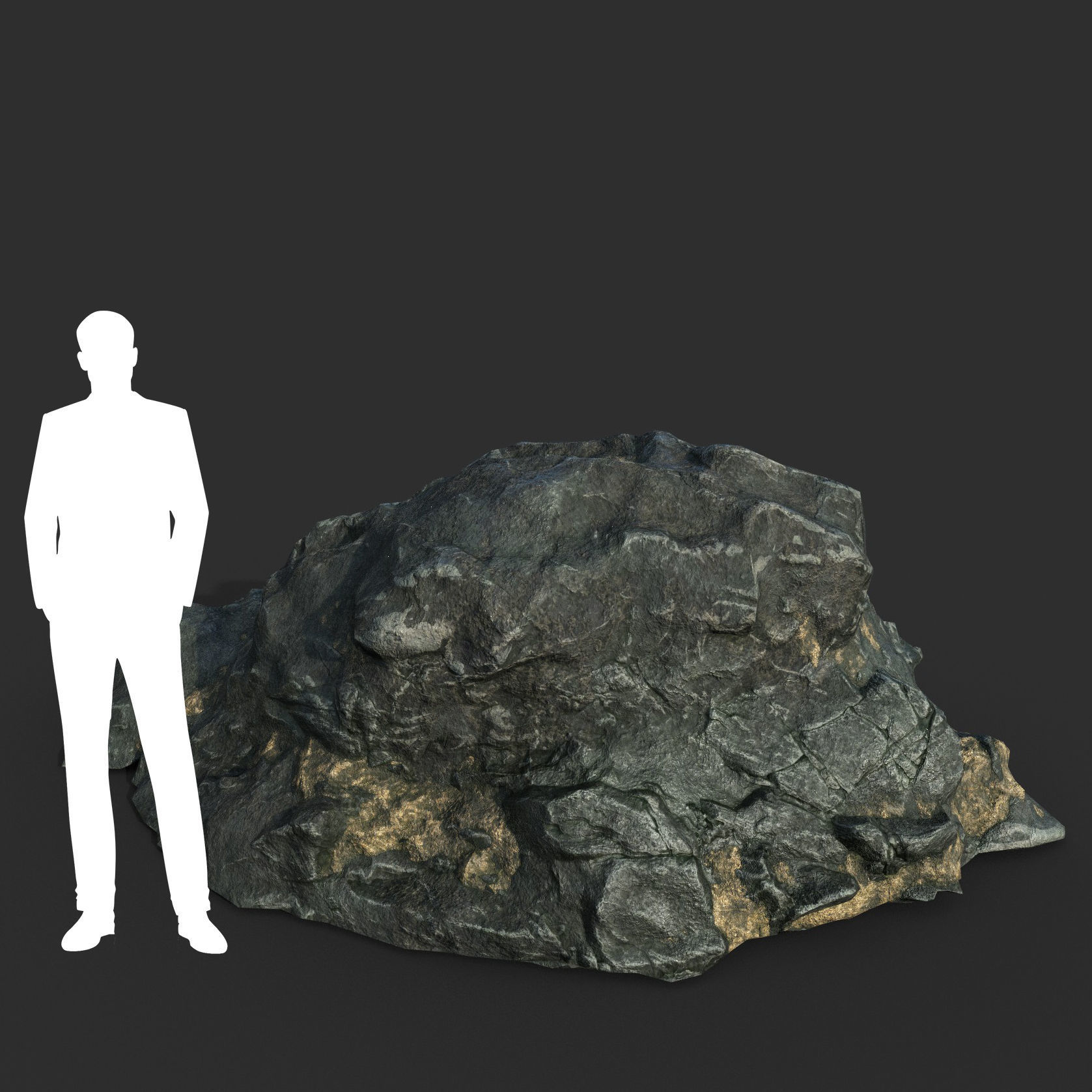 Low poly Black Beach Rock Collection 2 210210 Low-poly 3D model_16