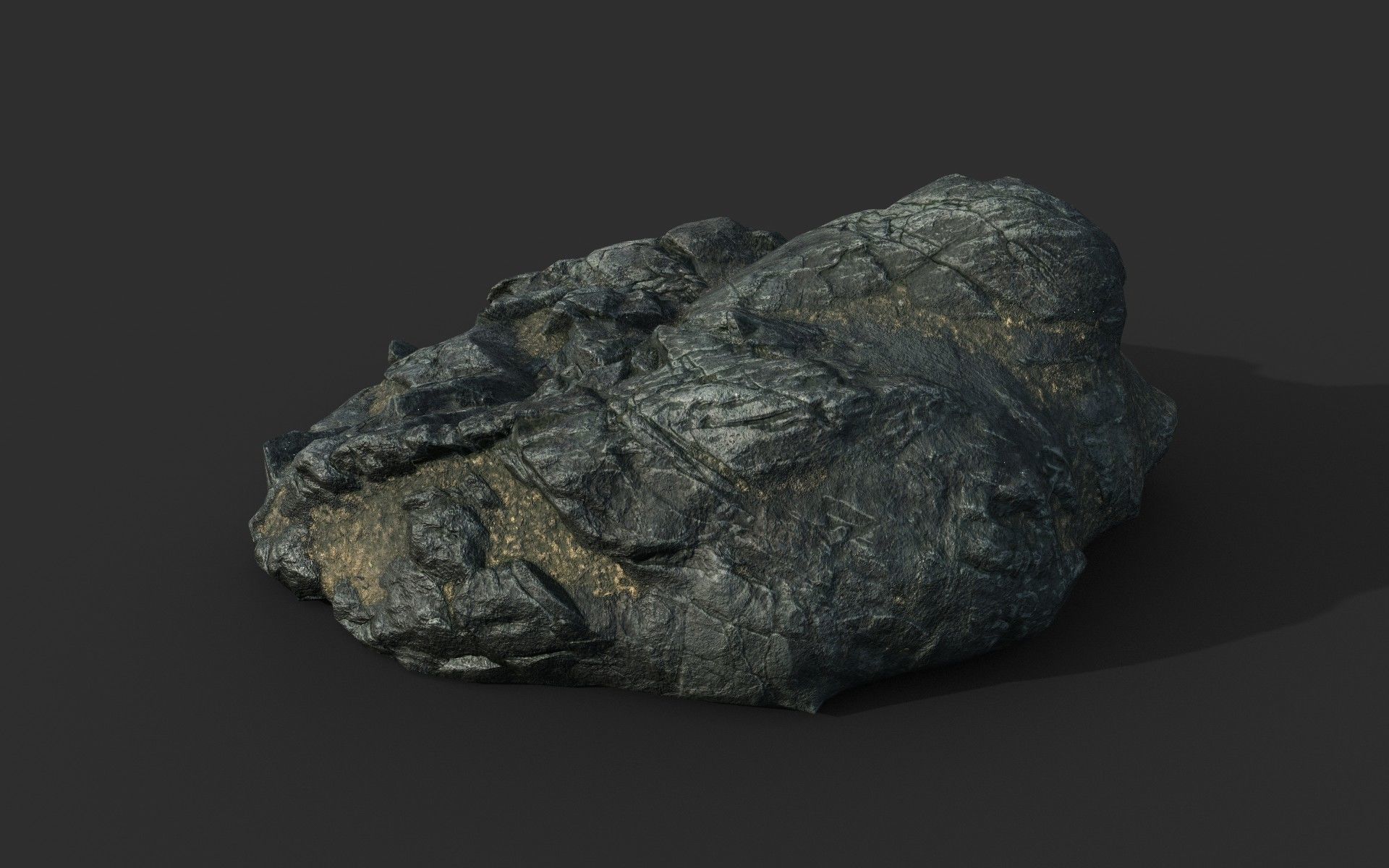 Low poly Black Beach Rock Collection 2 210210 Low-poly 3D model_28