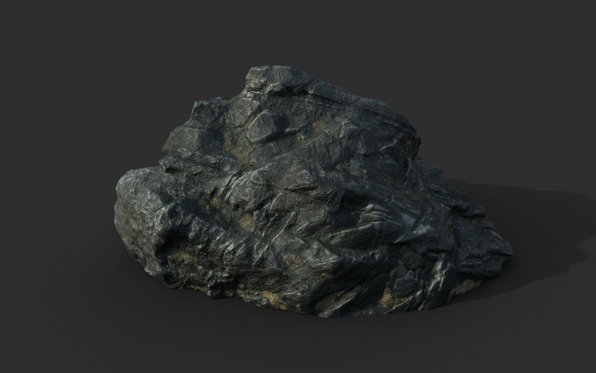 Low poly Black Beach Rock Collection 2 210210 Low-poly 3D model_9
