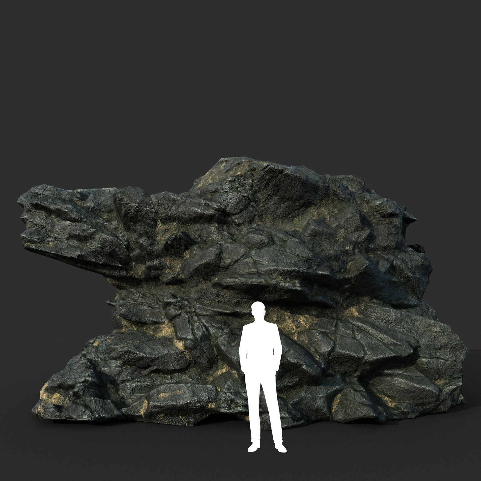 Low poly Black Beach Rock Collection 2 210210 Low-poly 3D model_11