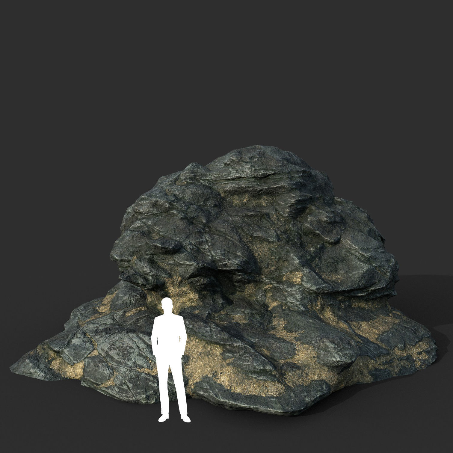 Low poly Black Beach Rock Collection 2 210210 Low-poly 3D model_31