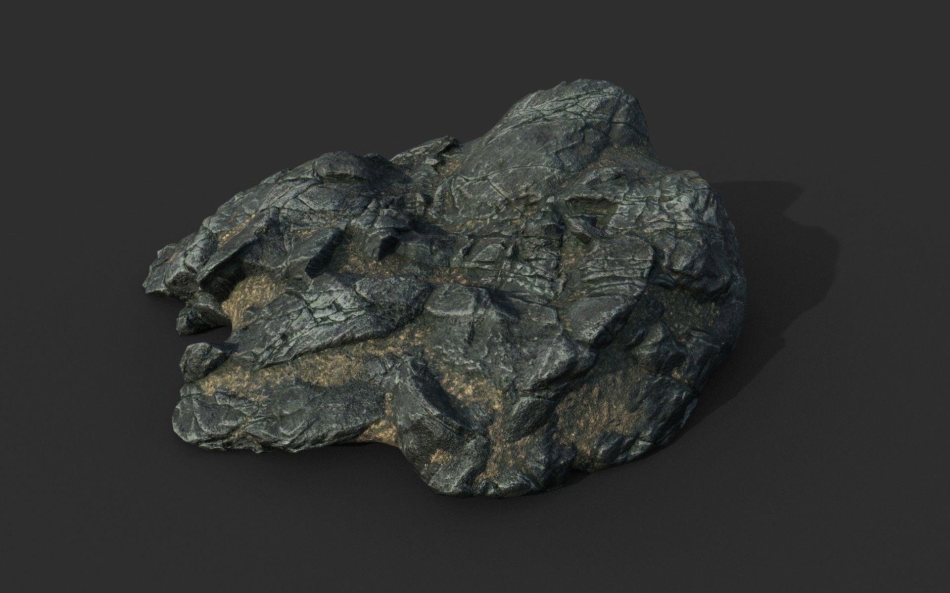 Low poly Black Beach Rock Collection 2 210210 Low-poly 3D model_27
