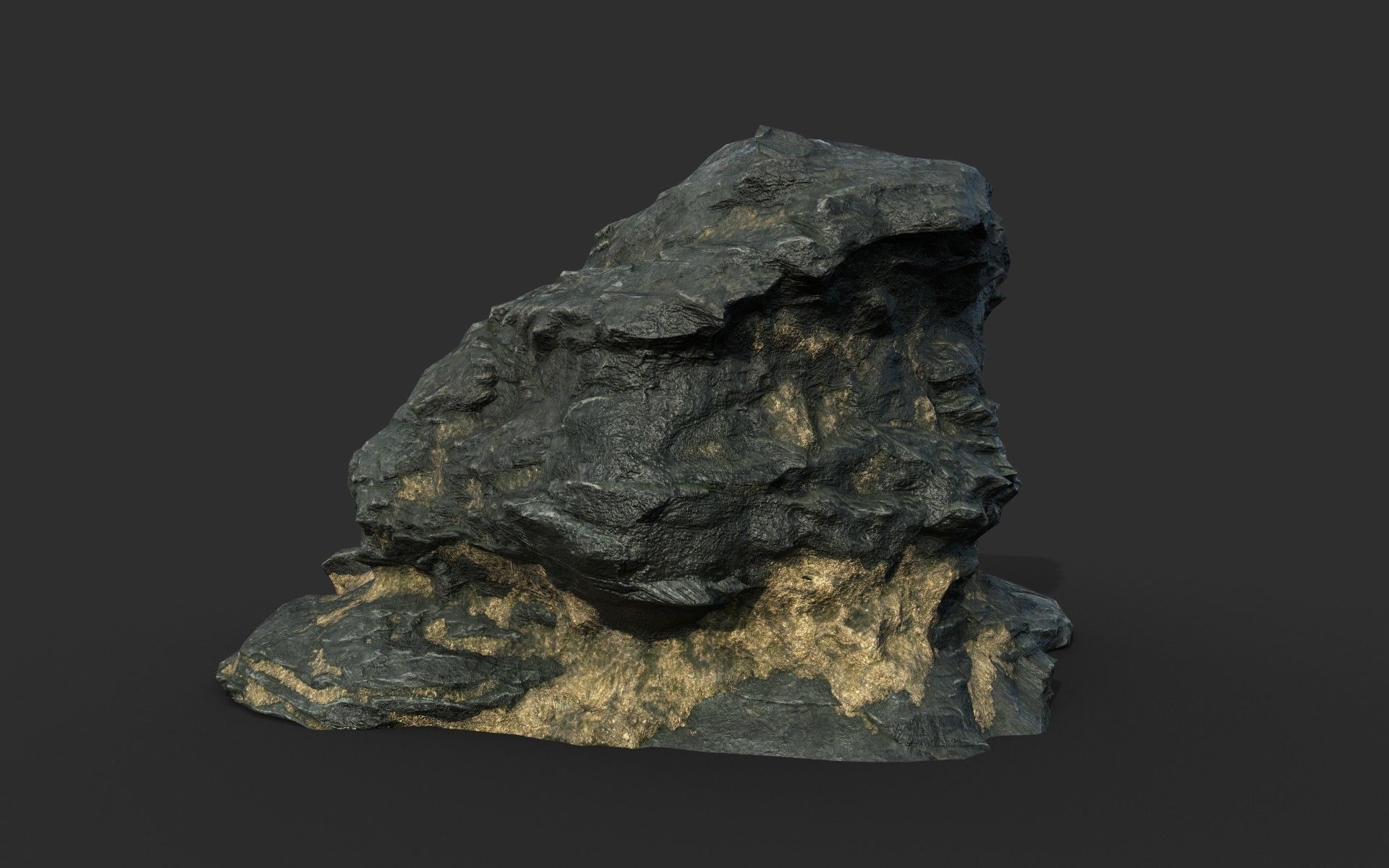 Low poly Black Beach Rock Collection 2 210210 Low-poly 3D model_33