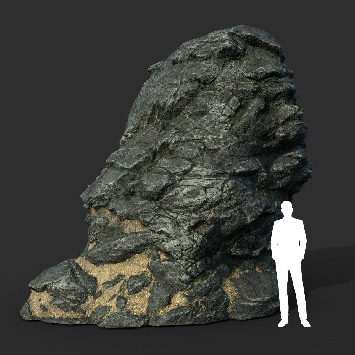 Low poly Black Beach Rock Collection 2 210210 Low-poly 3D model_36