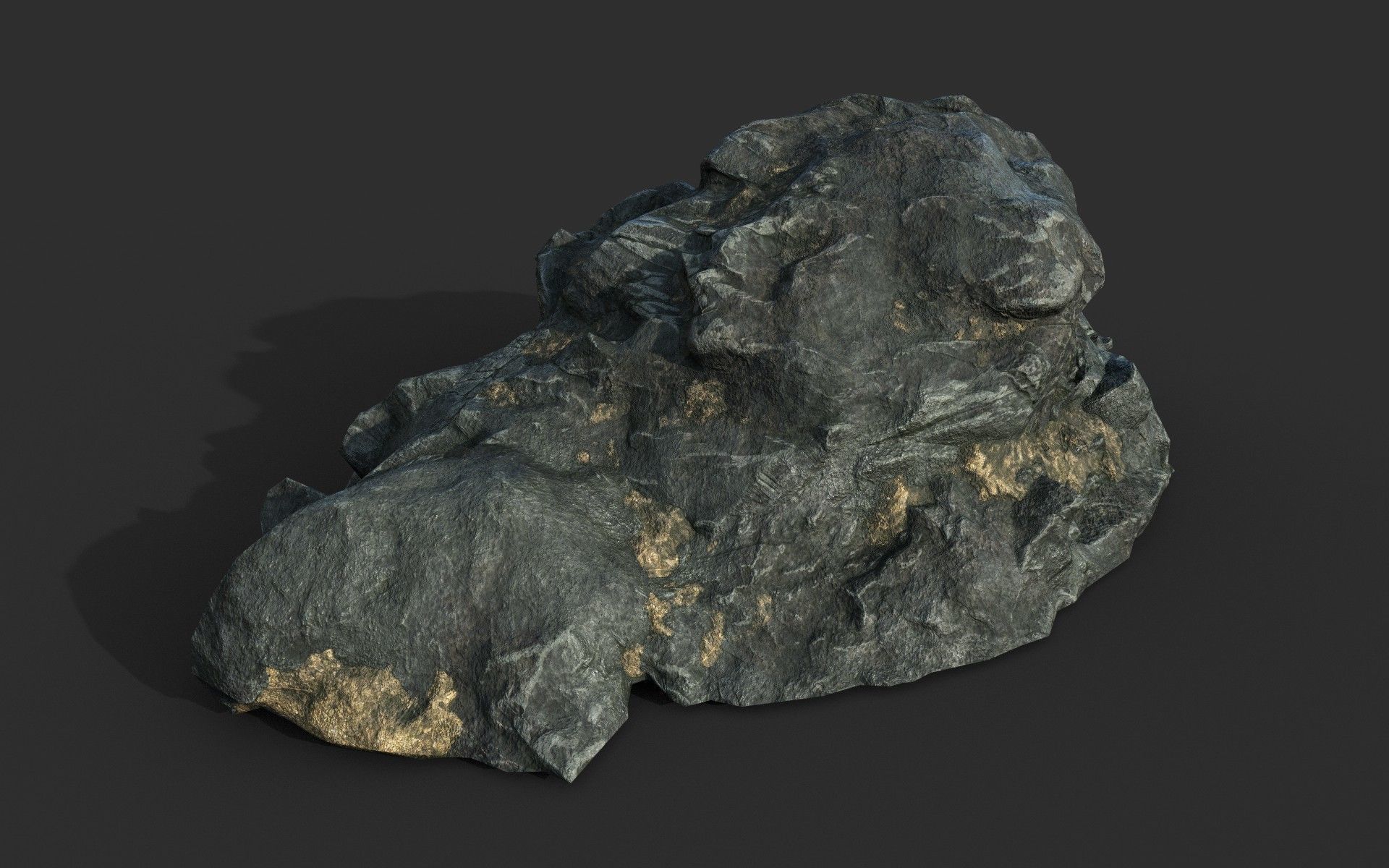 Low poly Black Beach Rock Collection 2 210210 Low-poly 3D model_18