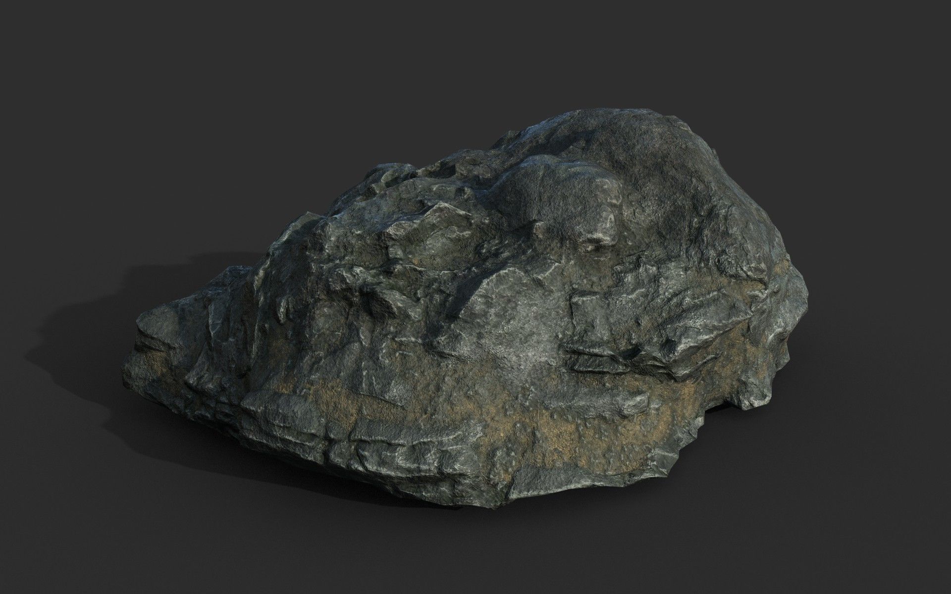 Low poly Black Beach Rock Collection 2 210210 Low-poly 3D model_2
