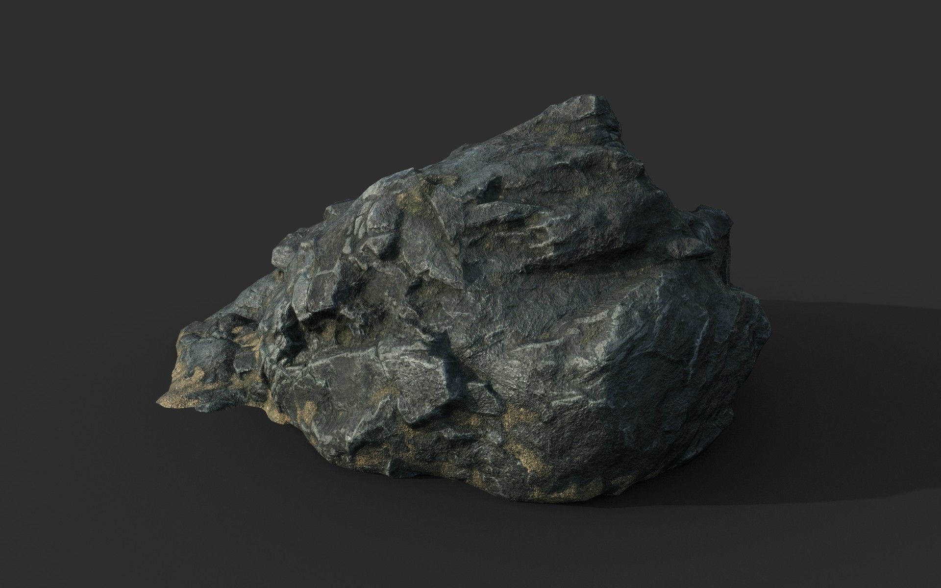 Low poly Black Beach Rock Collection 2 210210 Low-poly 3D model_8