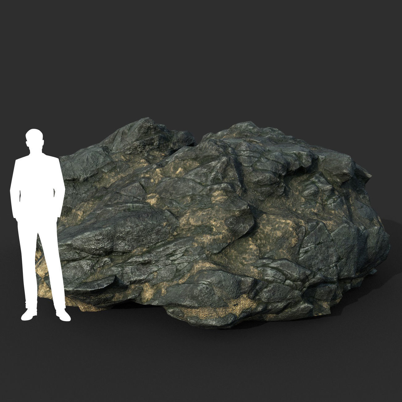 Low poly Black Beach Rock Collection 2 210210 Low-poly 3D model_21