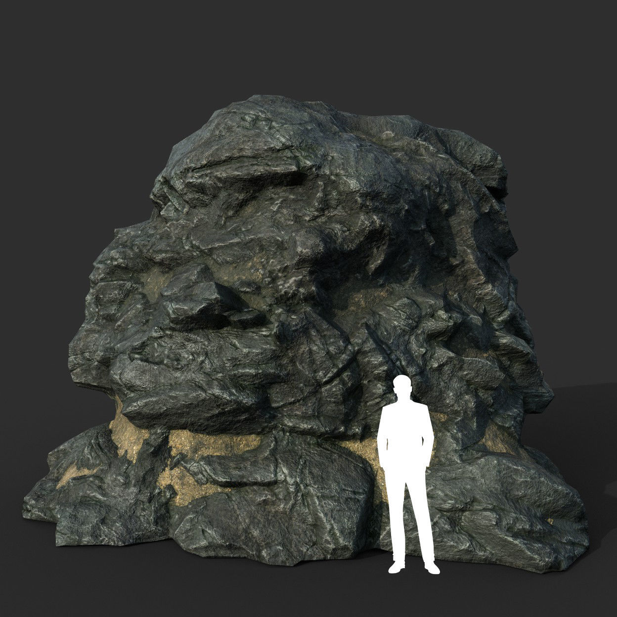 Low poly Black Beach Rock Collection 2 210210 Low-poly 3D model_41