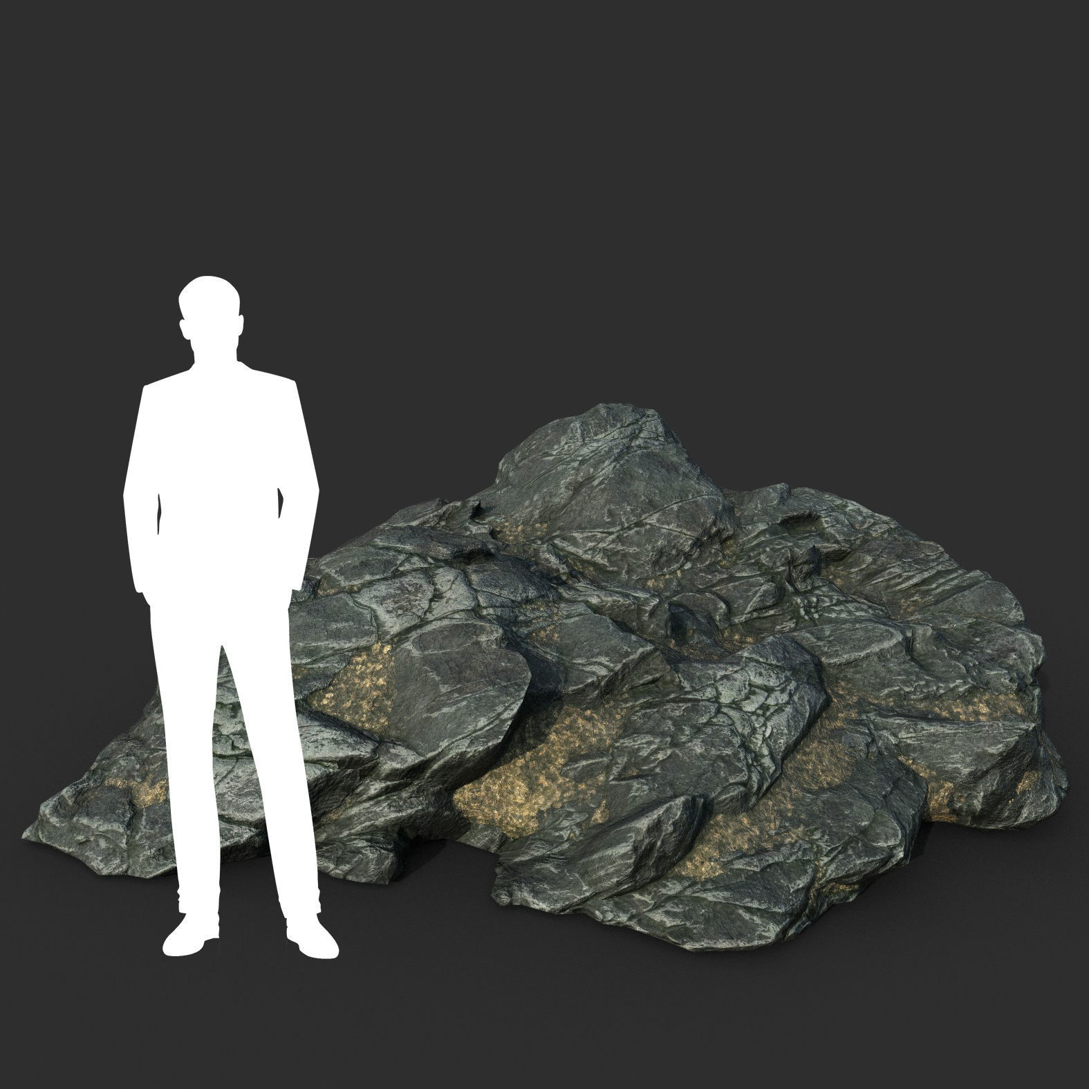 Low poly Black Beach Rock Collection 2 210210 Low-poly 3D model_26