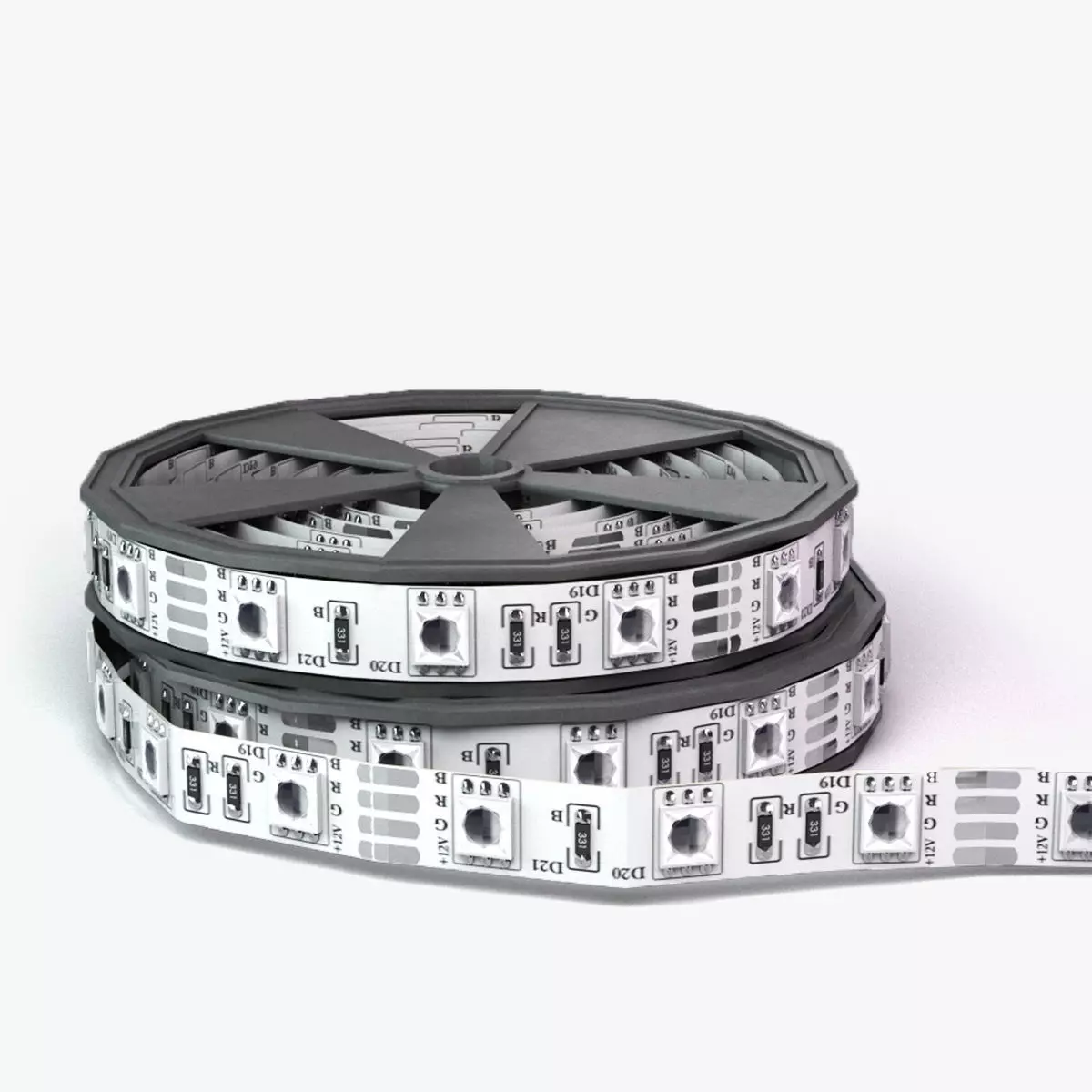 Led tape in a plastic case 3D model