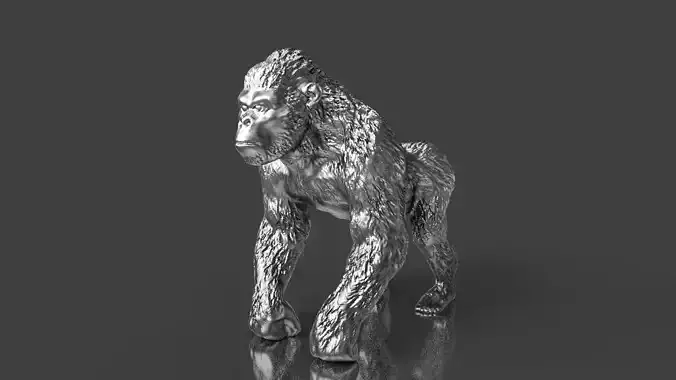 Silver Gorilla statue