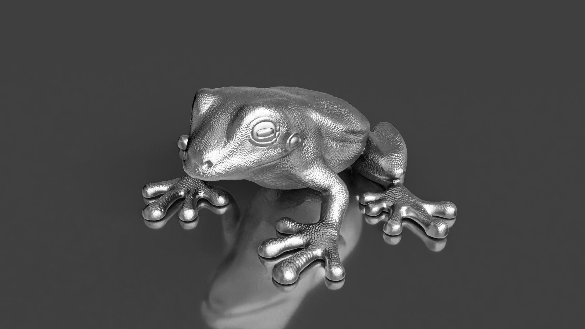 Silver Frog Toy 3D print model_1
