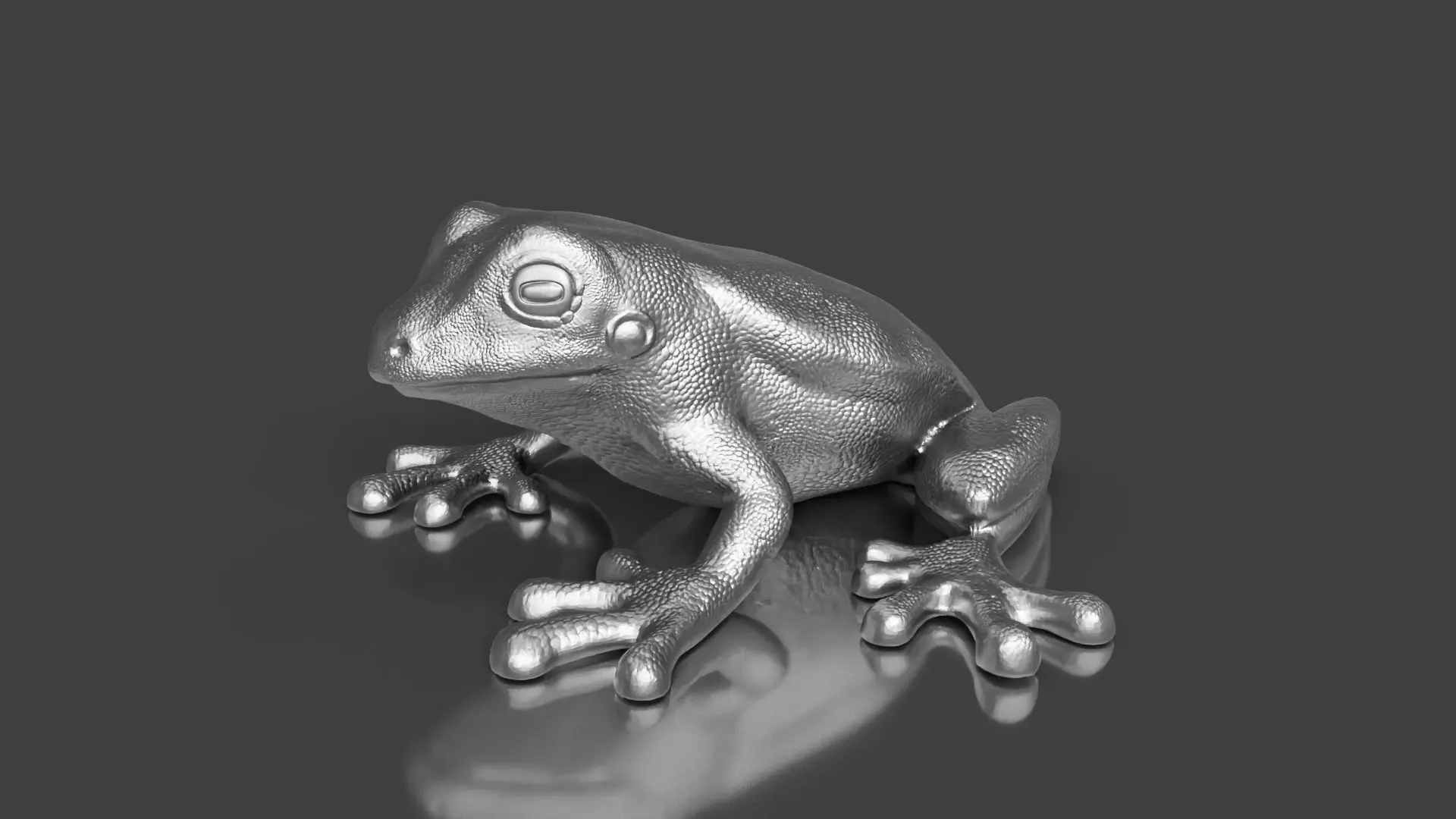Silver Frog Toy 3D print model_0
