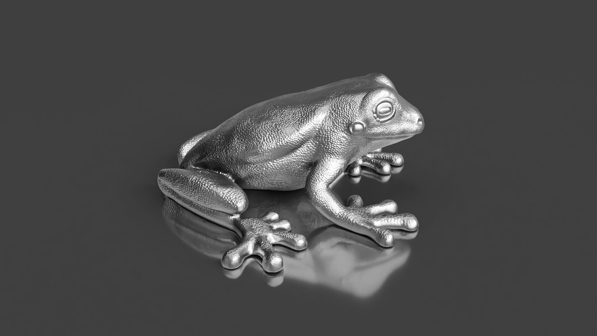 Silver Frog Toy 3D print model_3