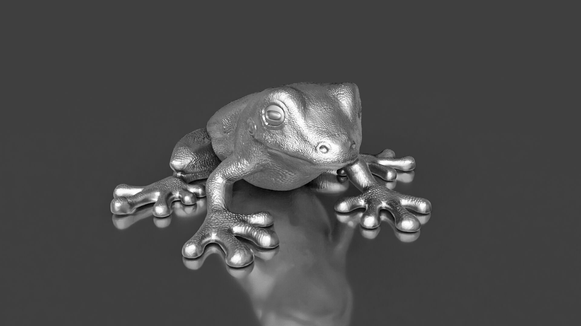 Silver Frog Toy 3D print model_2