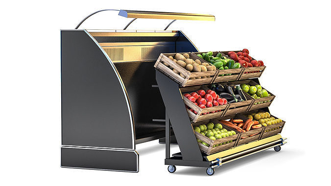 Vegetable Racks 3D model 2