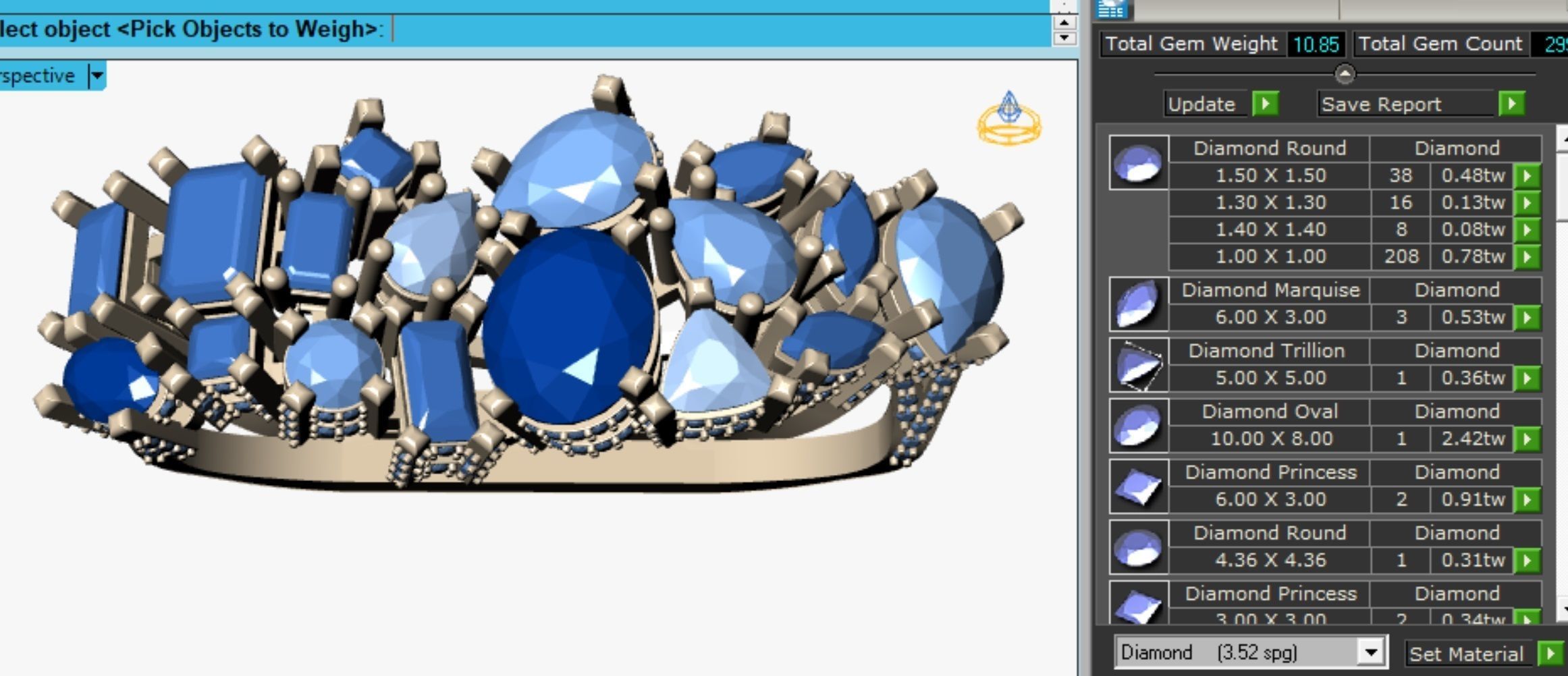 two finger Ring 3D print model_6