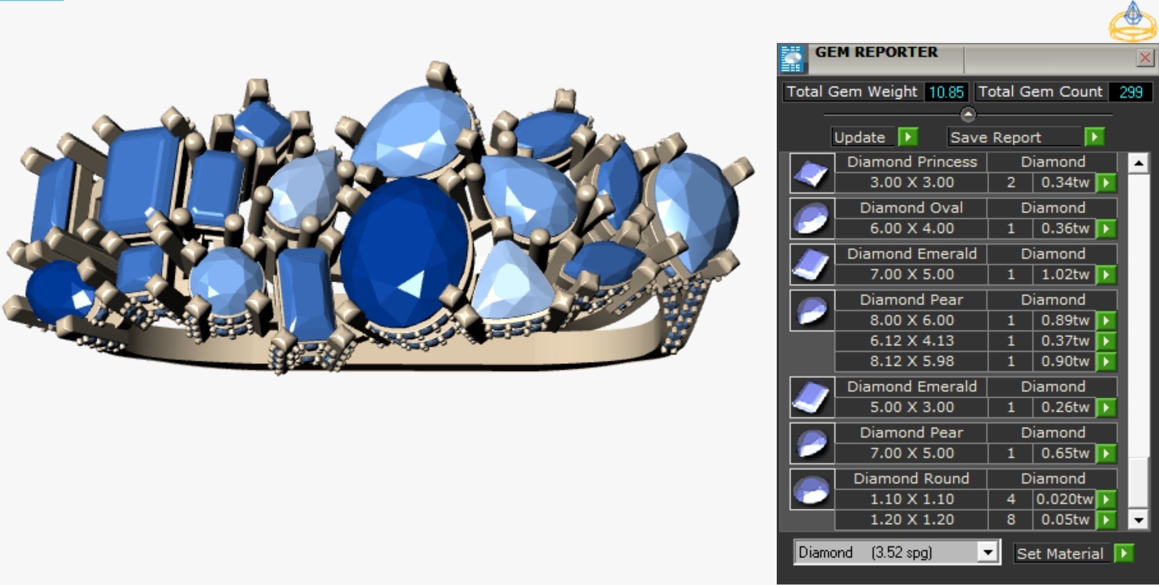 two finger Ring 3D print model_7