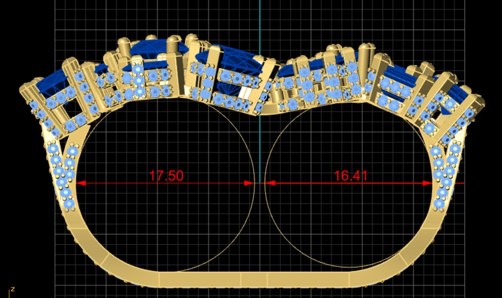 two finger Ring 3D print model_5