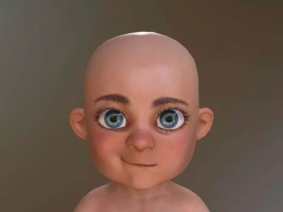 Baby Toon Rigged Low-poly 3D model