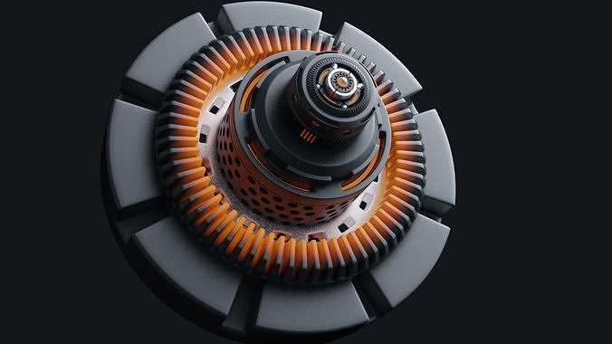 Mechanism rotating wheel Low-poly 3D model