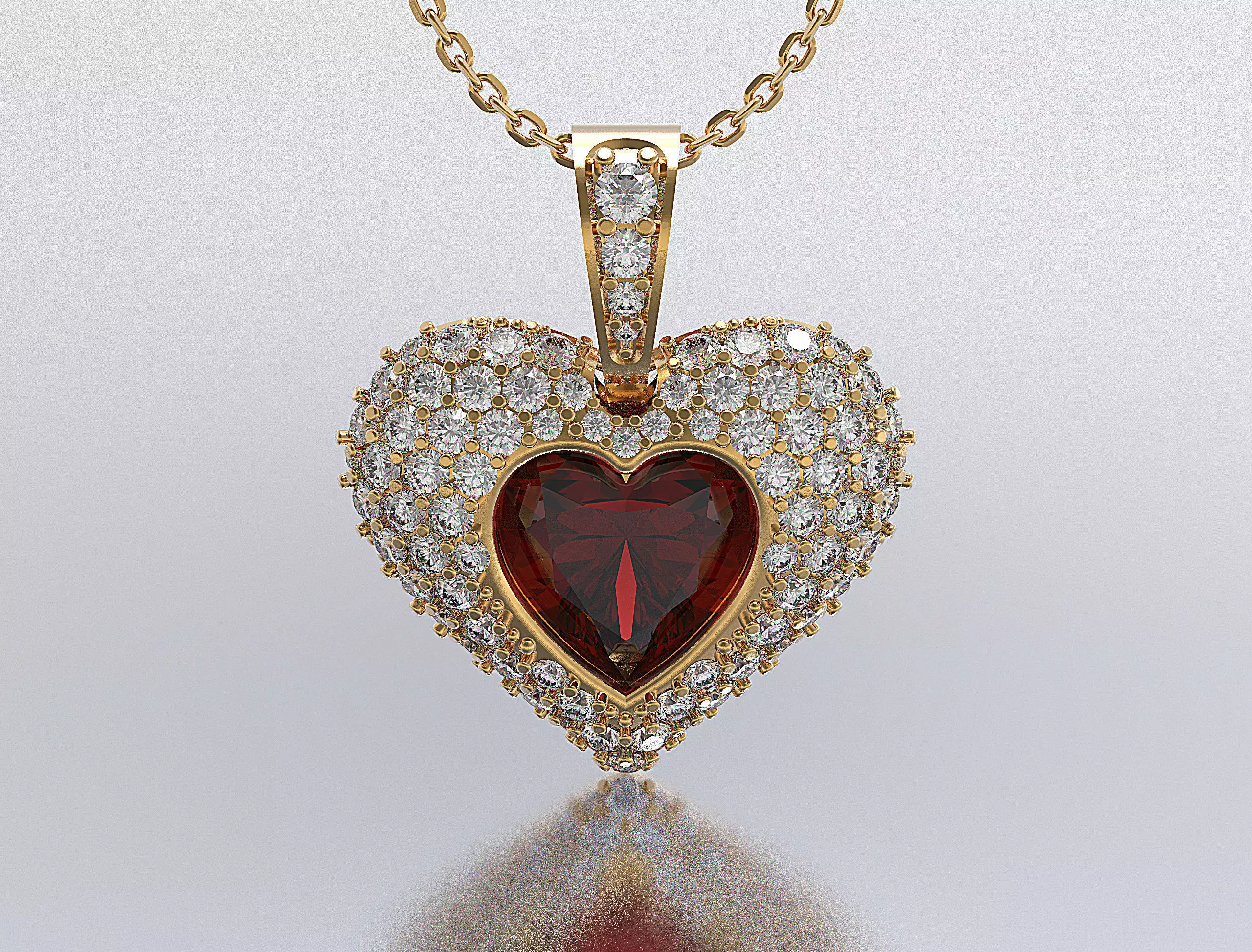 heart penndant 3D print model_0