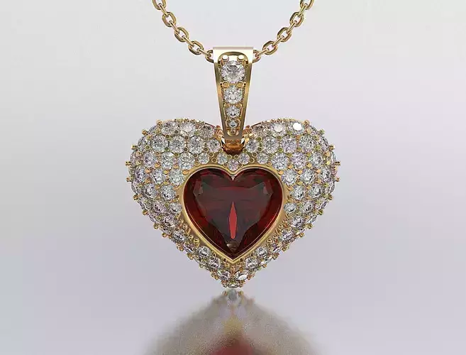 heart penndant 3D print model