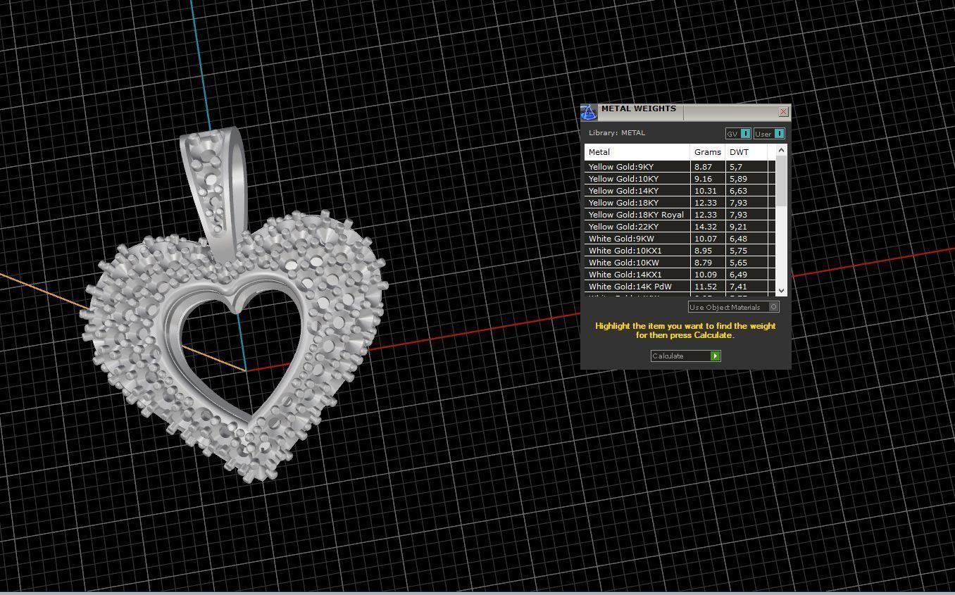 heart penndant 3D print model_3