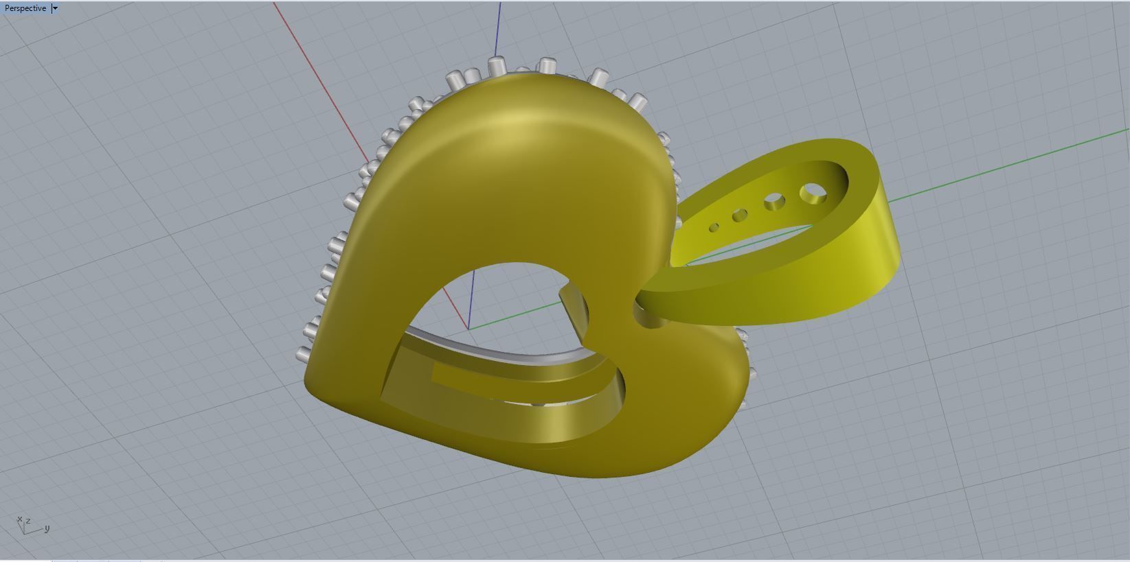 heart penndant 3D print model_5