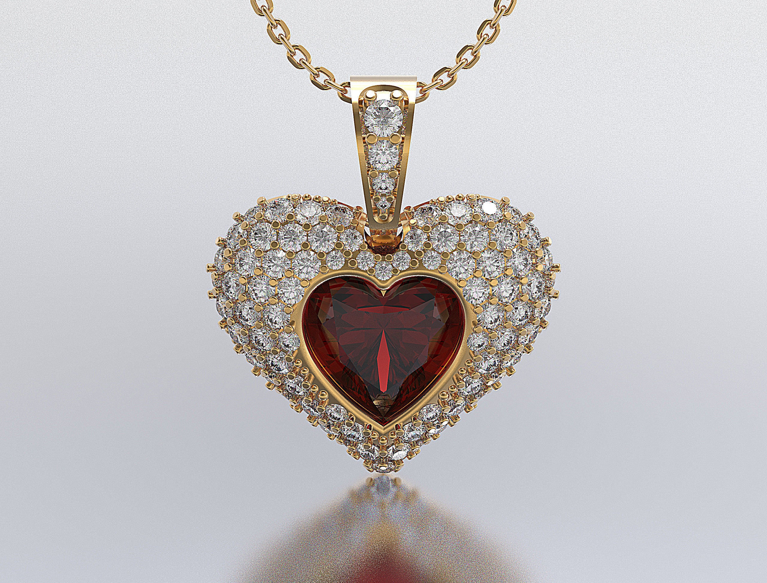 heart penndant 3D print model_1