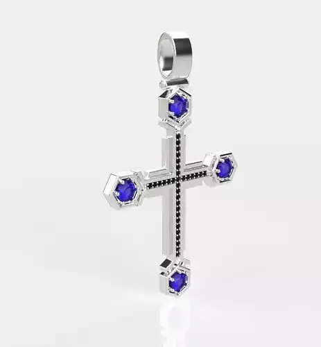 cross with gem  3D print model