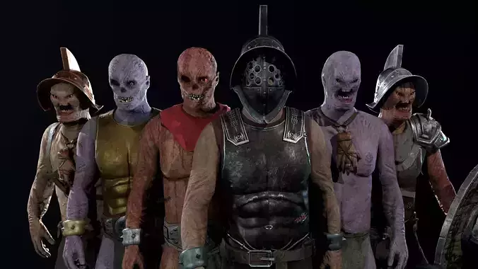 Crypt Fiend modular character - demo scene Free low-poly 3D model