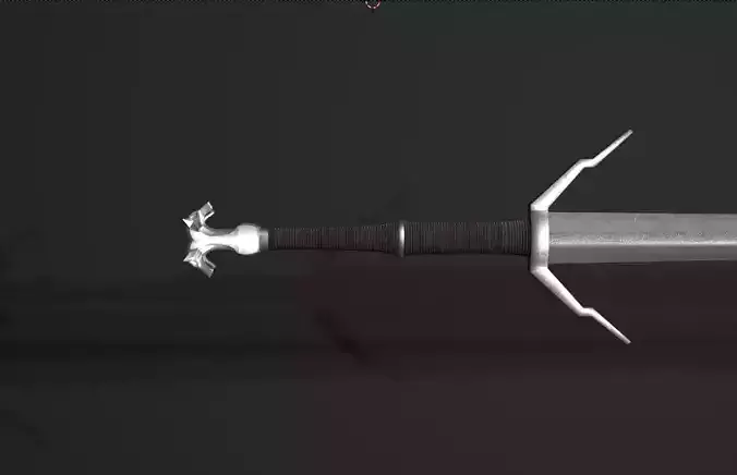 Geralts silver sword Low-poly 3D model