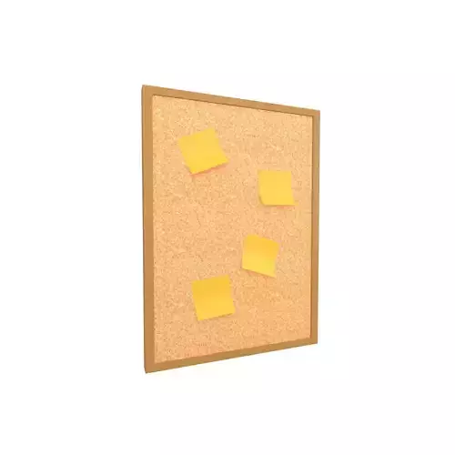 Memo Note With Board v1 002 Low-poly 3D model