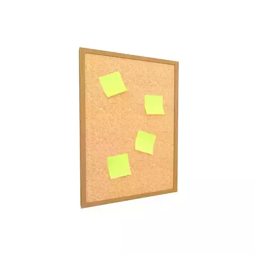 Memo Note With Board v1 003 Low-poly 3D model
