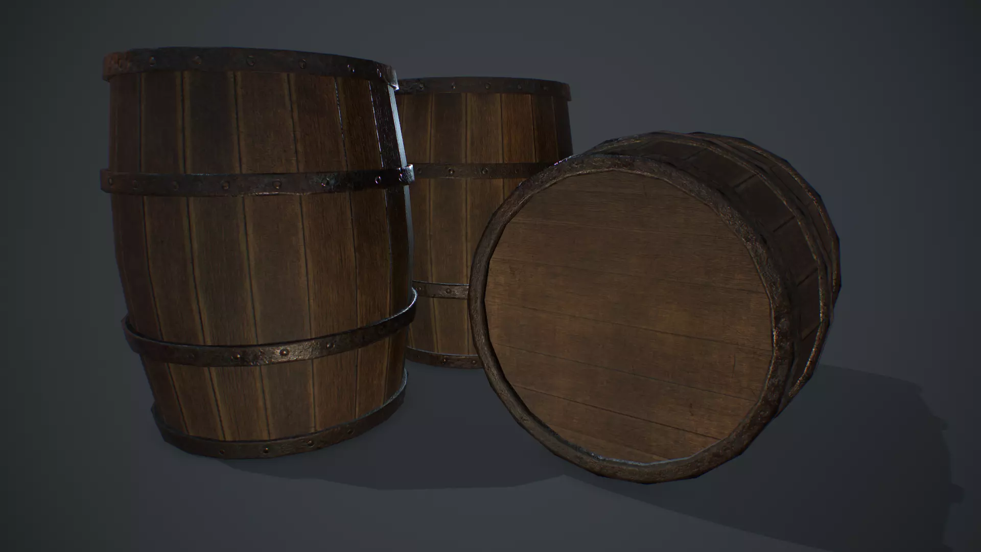 Medieval barrel Free low-poly 3D model